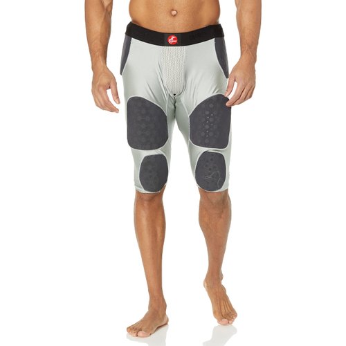 Cramer Thunder 7 Pad Football Girdle With Integrated Hip, Thigh and Tailbone Pads, Designed for Protection from High Impacts, High Hip Pad Coverage, Extra Thigh Protection Padding, Gray, Medium