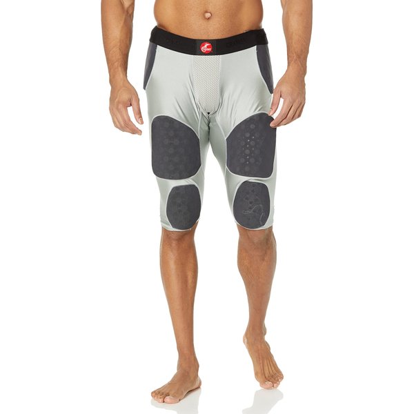 Cramer Thunder 7 Pad Football Girdle With Integrated Hip, Thigh and Tailbone Pads, Designed for Protection from High Impacts, High Hip Pad Coverage, Extra Thigh Protection Padding, Gray, Medium