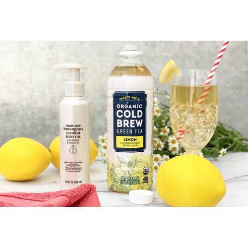 Trader Joe's Lemongrass Coconut Body Oil with Almond and Jojoba Oils 4.8 FL OZ (143 ml) - 2 PACK