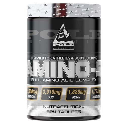 Pole Nutrition Amino 9 | Full Amino Acid Complex for Athletes & Bodybuilders | Nutraceutical Supplement for Enhanced Performance | 324 Tablets, 54 Servings