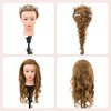 28Inch 60% Real Hair Mannequin Head, Cosmetology Mannequin Head with Hair for Braiding Curling Cuting,Doll Head for Hair Styling with Table Clamp Hair Styling Set(Blonde)
