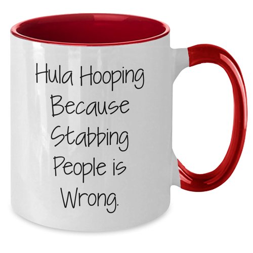 Hula Hooping Fun Two Tone Coffee Mug Gifts from Friends for Hula Hooping Enthusiasts, Funny Christmas Memorable Present