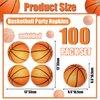 100Pcs Basketball Napkins Basketball Shaped Paper Napkins Basketball Party Favors for Sport Party Baby Shower Birthday Party Basketball Themed Party Supplies