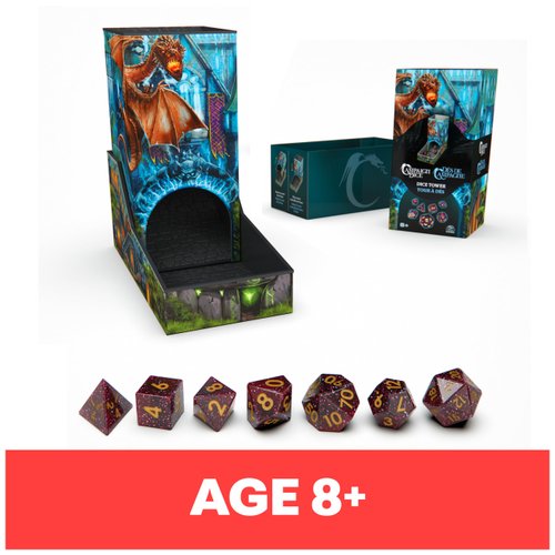 Campaign Dice Tower, Portable 7 Polyhedral Dice Role-Playing Board Games DND Dungeons Dragons MTG Magic The Gathering, for Adults & Kids Ages 8 and up