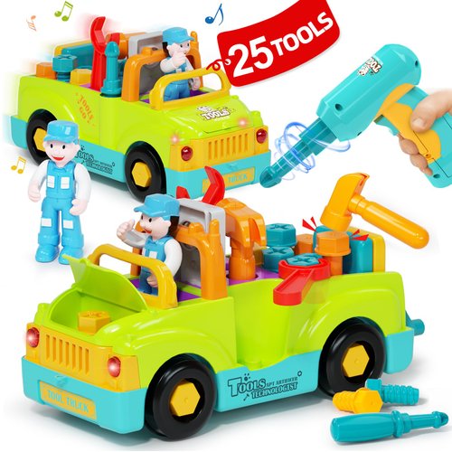 MONLEKIDS 2 Year Old Boy Toys for 2 Year Old Boy Birthday Gift, Toddler Toys 2-3 with Electric Drill Toys for 3 Year Old Boys, Toddler Tool Set Toys for Ages 2-4 Take Apart Toys STEM Educational Toys