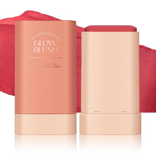 ANMANSY Cream Matte Blush Stick, 03# Red, Waterproof, Suitable for All Skin Tones
