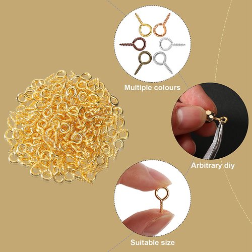 1200 Pieces 3 Sizes Eye Screws for Jewelry Making DIY Screw Eye Pins Small Eye Hooks
