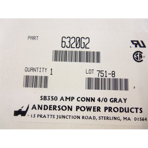 ANDERSON POWER PRODUCTS - 6320G2 - PLUG & SOCKET CONNECTOR, PLUG, 2POS