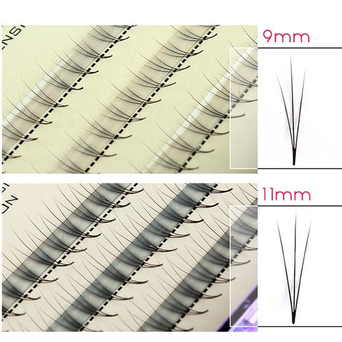 Scala Thickness 0.1mm C Curl 3 Root 90PCS Individual Lashes Black False Eyelash Natural Long Cluster Extension Makeup Beauty Health Makeup Fake Eyelashes (10mm)