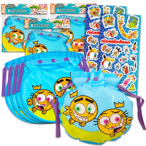 Fairly Odd Parents Party Favor Loot Bags - 36 Pack Bundle with Party Favor Bags Plus Stickers | C...