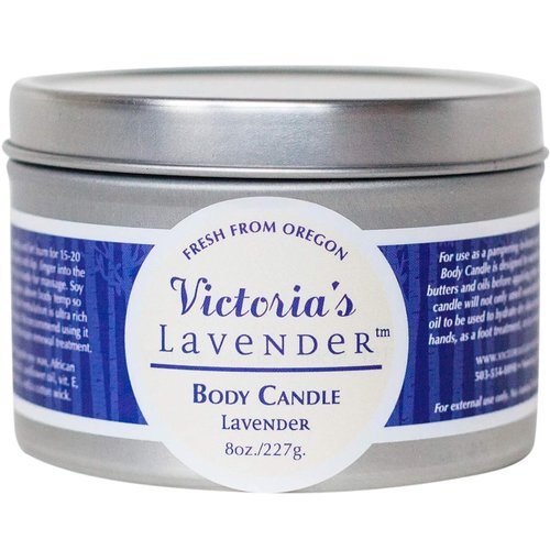 Lavender Massage Oil Candle Wax — Aromatherapy Candle That Turns Into Massage Oil, Candle Massage Wax for Relaxation, Travel Size Massage Oil Body Candle by Victoria's Lavender - (8 Oz)