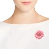 AeraVida Pink Sunflower Genuine Leather 2-in-1 Floral Pin or Hair Clip | Flower Hair Clips | Sunflower Hair Clips | Small Hair Clip | Hair Pin Brooch | Hair Pin Accessories