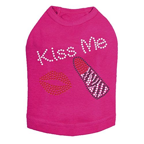 Kiss Me (Lips and Lipstick) Dog Shirt 4XL FUCHSIA
