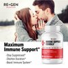 Re+Gen Nutrition Immune Support Supplement for Adults, Natural Capsules with Zinc, Vitamin C, L lysine Amino Acid & Oregano Oil for Strong Immunity Health in Men & Women, 120 Capsules