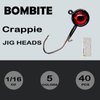 Bombite 40pack Crappie Jig Heads,Crappie Jigs Fishing Jig Heads Hook Lure Fishing Jigs Heads for Crappie Bass Fishing 1/16oz