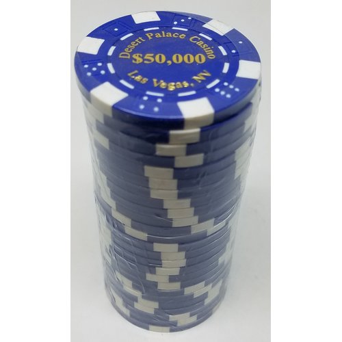 Poker Chips - (25) $50,000 Desert Palace 11.5 Gram Clay Composite