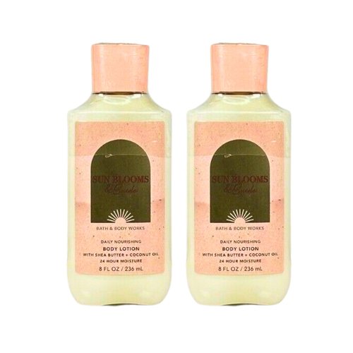 Bath & Body Works Body Lotion Pack of 2, 8oz Each (Sun Blooms Suede)