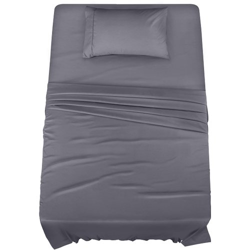 Utopia Bedding Twin Bed Sheets Set - 3 Piece Bedding - Brushed Microfiber - Shrinkage and Fade Resistant - Easy Care (Twin, Grey)