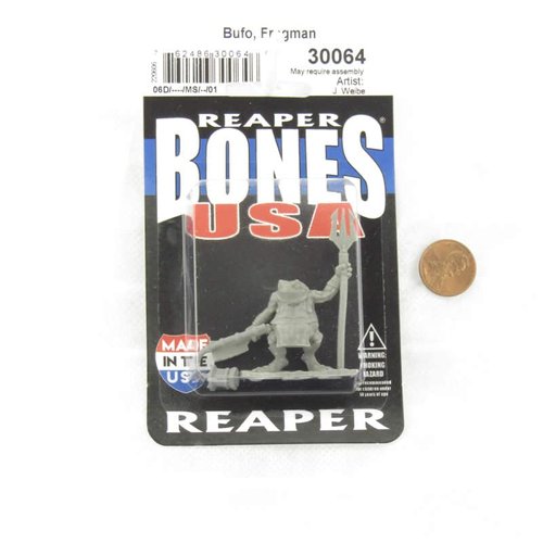 Bufo Dreadmere Frogman Miniature Figure 25mm Heroic Scale Reaper Bones USA Reaper Miniatures
