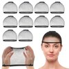 Dimeho 10 PCS Liner Fishnet Wig Cap Closed End Weaving Hair Net Black Hair Mesh Nets Cap Stretchable Sleeping Hairnet Snoods Wrap Bonnets for Women Men Long Thick Ballet