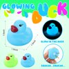 Hiboom 120 Pcs Glow in The Dark Rubber Ducks Squeaky Luminous Light up Rubber Ducks Fluorescent Floating Bath Mini Glow Toys Light up Duck for Adults Birthday Party Favors, Blue, Green