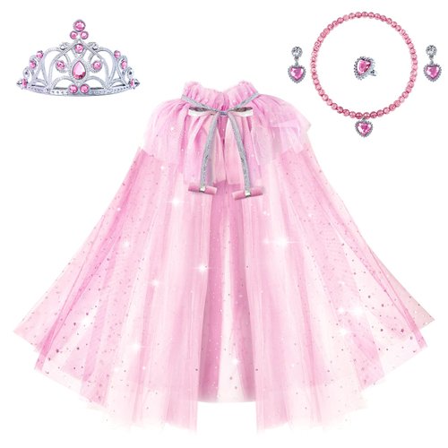 Heyzeibo Princess Dresses for girls 4-6, Princess Cape Set, Princess Dressing Up Toys Role Play Gifts for Christmas Birthday
