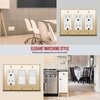 ENERLITES Metal Decorator Switch or Outlet Metal Wall Plate, Stainless Steel 201, Corrosion Resistant, Size 3-Gang 4.50" x 6.38", 7733-PB, Polished Brass, Gold