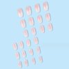 Hkanlre Bling Coffin Press on Nails Fake Nails Tips Full Cover Medium False Gradient Nails for Women and Girls 24PCS (Pink gradient coffin)