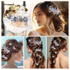 Yeshone 5 Pieces Wedding Hair Comb Bridal Hair Pins Crystal Pearl Hair Accessories Rhinestone Flower Hair Piece for Wedding Bride Women(Light Blue,Fresh Style)