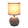 Simple Designs LT2065-GRY Round Prism Mini Table Lamp with Matching Fabric Shade, Gray