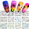 MAIOUSU STORE Nail Art Stickers, 12 Sheets Summer Palm Tree Water Transfer Nail Decals Nail Stickers with Assorted Patterns Coconut Tree Tropical Style Ocean Beach Design DIY Nail Art Decoration 25
