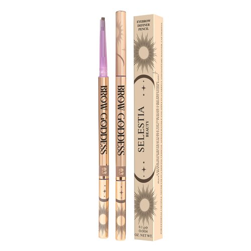 SELESTIA BEAUTY Eyebrow Pencil Brow Goddess - Long-Lasting Brow Pencil - Perfect Women Christmas Gifts - Two-Sided Eyebrow Pen & Makeup Definer - Wax Eyebrow Liner Pencil, 0.1 g. (Billkis)