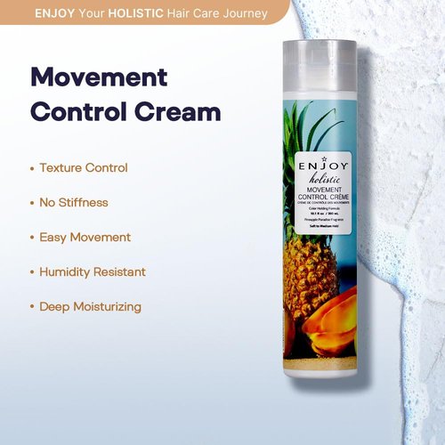 Enjoy Hair Styling Cream - Movement Control Crme for Textured & All Hair Types, 10.1 fl oz, Humidity Resistant, Fragrant, Easy to Apply, Made with Natural Formula.