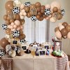 170Pcs CowBoy Balloons Garland Arch Kit, Cow Brown Neutral Blush Confetti Print Balloons for Western Cowboy Cowgirl Farm Animal Themed Baby Shower Bachelor Birthday Party Decorations Supplies