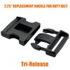 ROCOTACTICAL 2.25" Tri-Release Buckle Set, Plastic Duty Belt Buckle, Replacement Buckle System for 2-1/4in Duty Belt, 2-Pack, Black