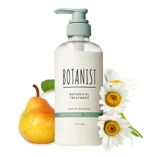 Botanist Moisturizing Hair Conditioner Treatment, Natural & Organic Japanese Haircare for Dry & Frizzy Hair, Botanical Scalp Treatment, Pear & Chamomile, Bouncy Volume, 16.2 Oz/ 460mL