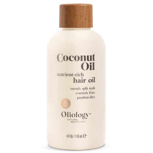 Oliology Coconut Hair Oil - Meds Split Ends, Controls Frizz, Hydrates &amp; Softens - Lightweight For...