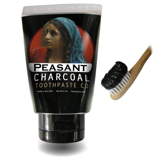 Activated Charcoal Toothpaste for Natural Teeth Whitening with Peppermint Essential oil