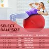 Fitvids Anti-Burst and Slip Resistant Exercise Ball Yoga Ball Fitness Ball Birthing Ball with Quick Pump, 2,000-Pound Capacity, Red, 18-inch, S
