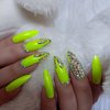 ZYBUXY light green press on nails luxury gem Crystal diamond False Nails long Stiletto Stick Fake Nails 24pcs wedding nails for bride