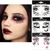 3 Pcs Halloween Temporary Tattoo Face Sticker Back Red Tattoo Face Gems Jewelry Stickers Spider Web Vampire Bat Face Rhinestone Sticker Halloween Makeup Cospaly Costumes Party Decorations