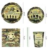 Army Birthday Party Supplies Decorations, Camo Theme Birthday Paper Plates and Napkins Set with Cups and Straws for 24 Guests, 120 Pcs Disposable Party Dessert Dinnerwares