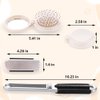 5 Pcs Travel Mirror Hair Brushes Folding Pocket Hair Brush with Mini Makeup Mirror for Travel Men Women and Girls (4 Pcs Round and 1 Pcs Rectangle Shape)