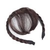 Uonlytech Front Hair Bangs Wigs Headband, Front Hair Bangs Fringe Hair Extensions Synthetic Wigs Headband Braided Wigs Headband for Women Girls, Brown