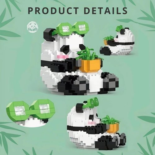 WULOBOOI Mini Building Blocks Animal Sets-Cute Bamboo Panda Micro Building Toys for Adults, 348 Pieces Party Favor for Boys Girls 6 7 8-12 14, Small Carnival Prizes