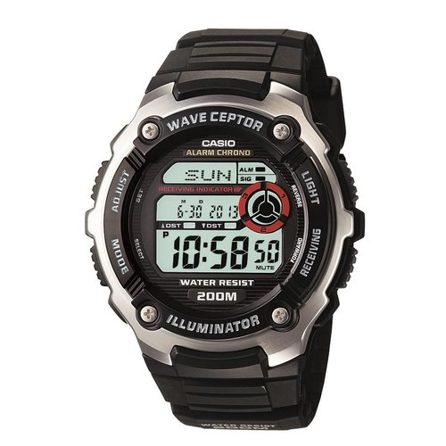 Casio Waveceptor Men's Quartz Illuminator Alarm Chronograph Watch with Black Resin Band (Model: WV200A-1AV)