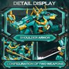 Sluban Mech Robot Building Set for Adults, Green Dragon Samurai Action Figure with Weapons, 704 PCS Ninja Toy Building Set, Collectible Gift for Kids Ages 8+