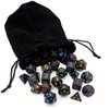 5 Sets New Black Polyhedral Dice with Satin-Lined Velvet Bag for Dungeons and Dragons DND RPG MTG D20 D12 D10 D8 D6 D4