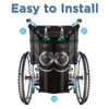 ZHEEYI Dual Oxygen Tank Holder for Wheelchiars, Oxygen Cylinder Bag with Adjustable Zippers and Mesh Storage Pockets Fits Most Oxygen cylinders, Black