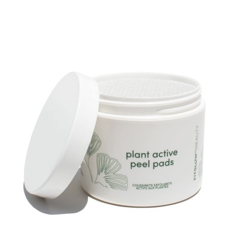 Fitglow Beauty | Plant Active Peel Pads | Mandelic, Salicylic & Citric Acid, Natural & Vegan Face Exfoliating, Skin Resurfacing Facial, Blackhead Remover & Toner Skin Care Wipes | 50 Pads